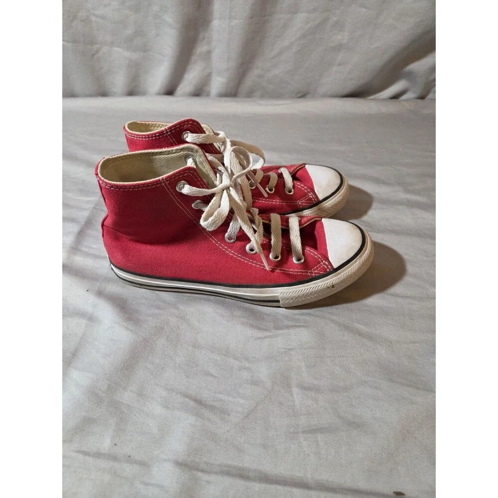 VTG Y2K CONVERSE All Star Red Hi-top tennis shoes kids 9 skater retro cons